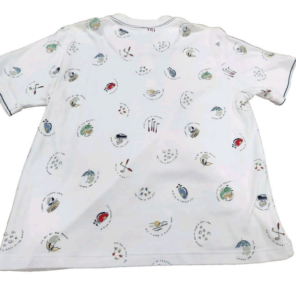 LizGolf Womens Polo Golf Shirt Short Sleeves Large Graphic Print Both Sides - Picture 6 of 6